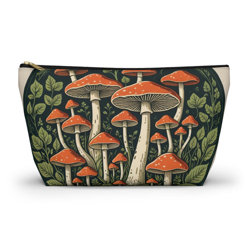 🍄 "Forest Keeper" Zipper Pouch – Where Earthy Elegance Meets Everyday Magic  Carry the forest with you—wherever you roam.