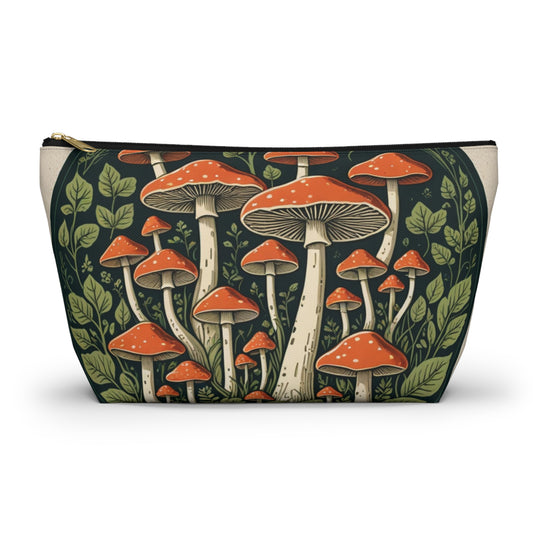 🍄 "Forest Keeper" Zipper Pouch – Where Earthy Elegance Meets Everyday Magic  Carry the forest with you—wherever you roam.