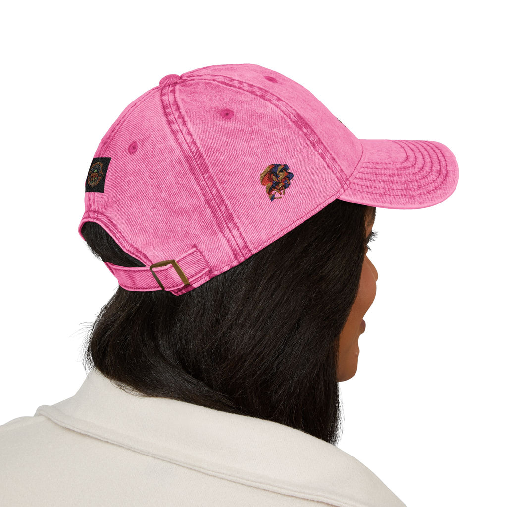 Vintage Embroidered Floral Cap — Retro Red Dad Hat