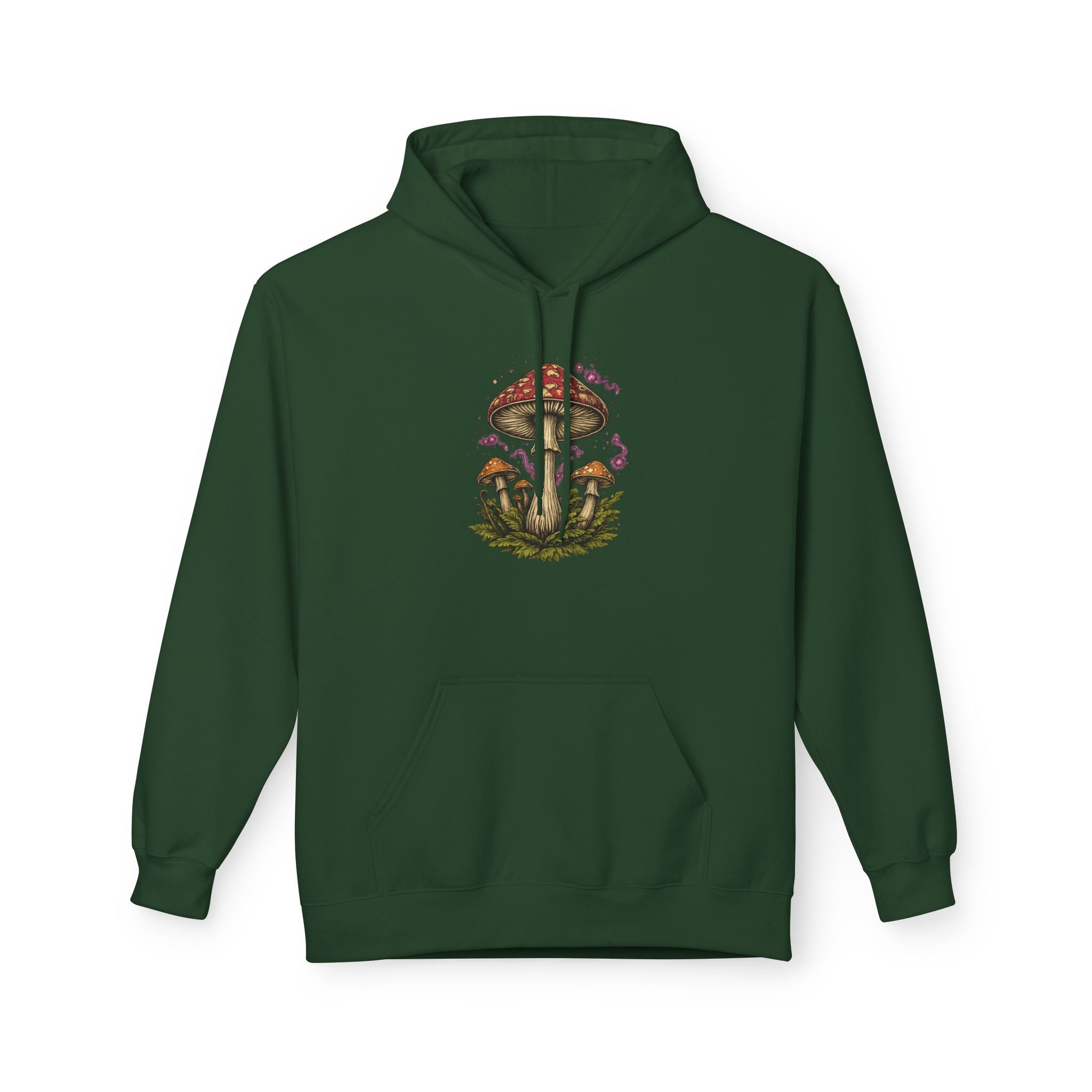 Mushroom Art Hoodie — Botanical Foraging Graphic Pullover