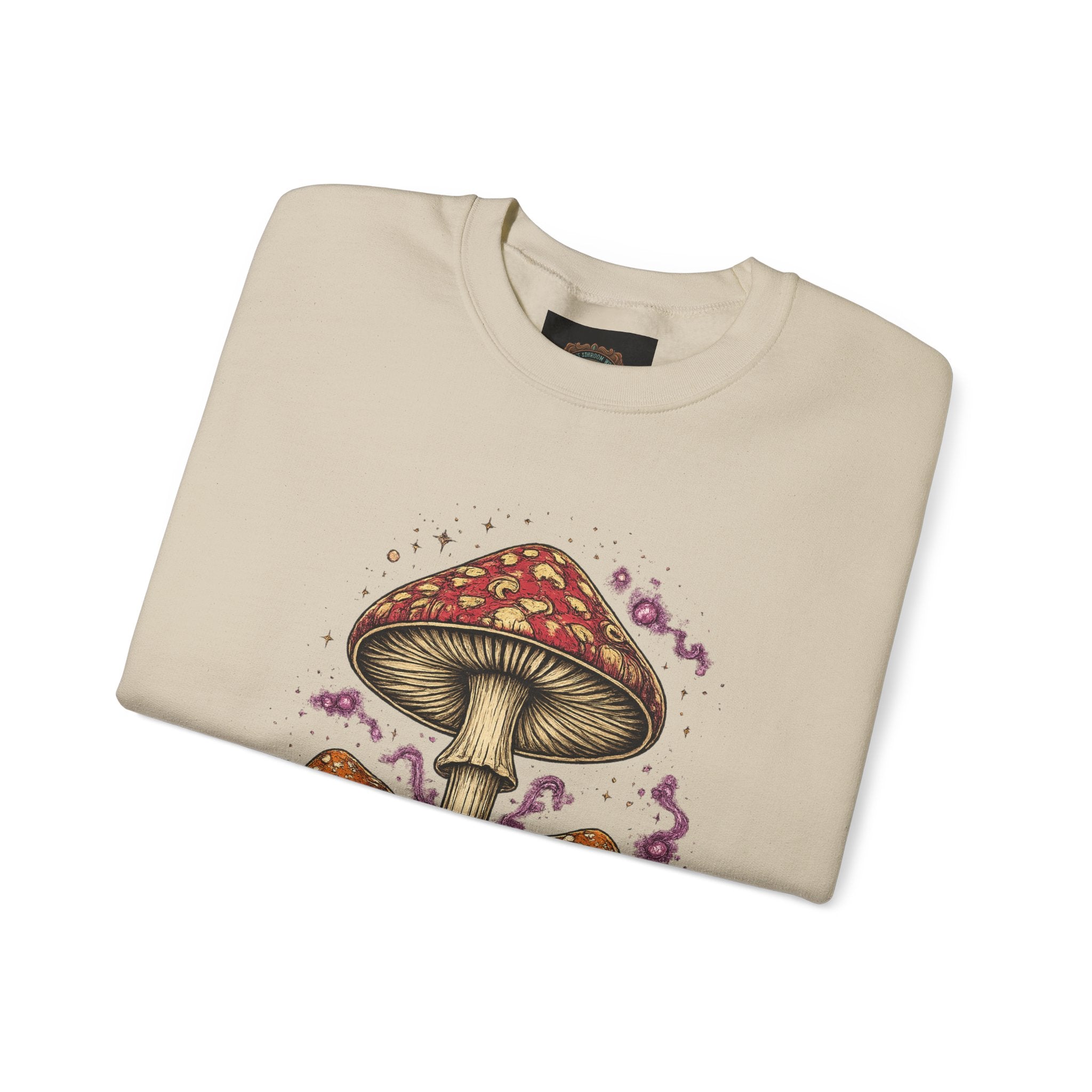 City: Portland Mushroom Crewneck Sweatshirt Vintage Psychedelic Fungi Graphic