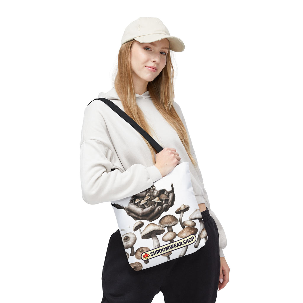 Tote Bag: Mushroom Tote Bag — Hand-Harvested Fungi Illustration Tote