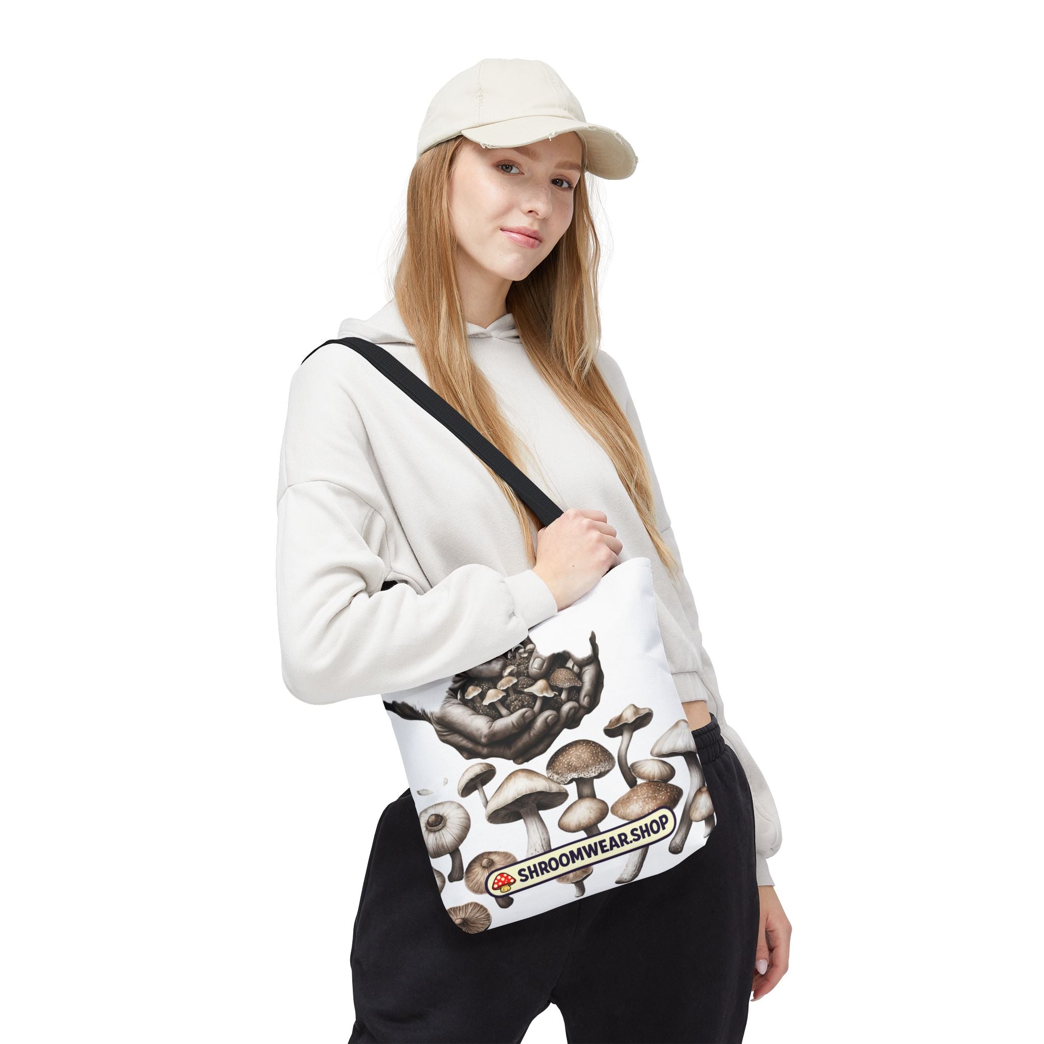 Tote Bag: Mushroom Tote Bag — Hand-Harvested Fungi Illustration Tote