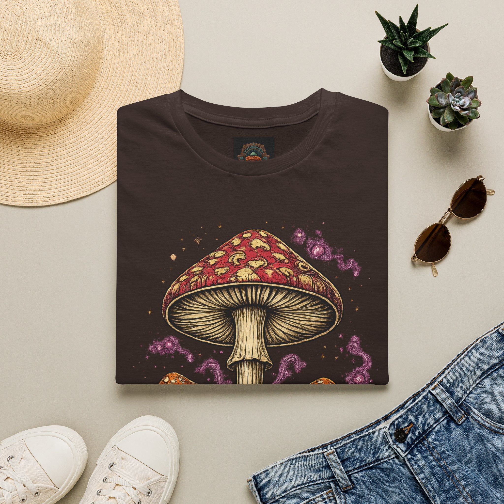 Mushroom Magic T-Shirt — Vintage Red Toadstool Illustration