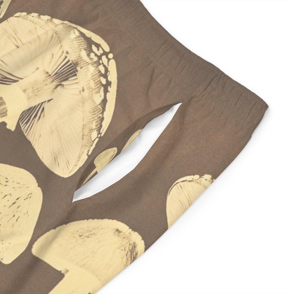 Shorts de bain imprimé champignons — Short de bain style surf botanique vintage