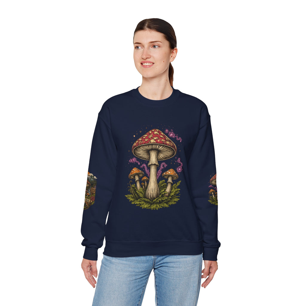 Mushroom Crewneck Sweatshirt — Portland Vintage Psychedelic Fungi Graphic