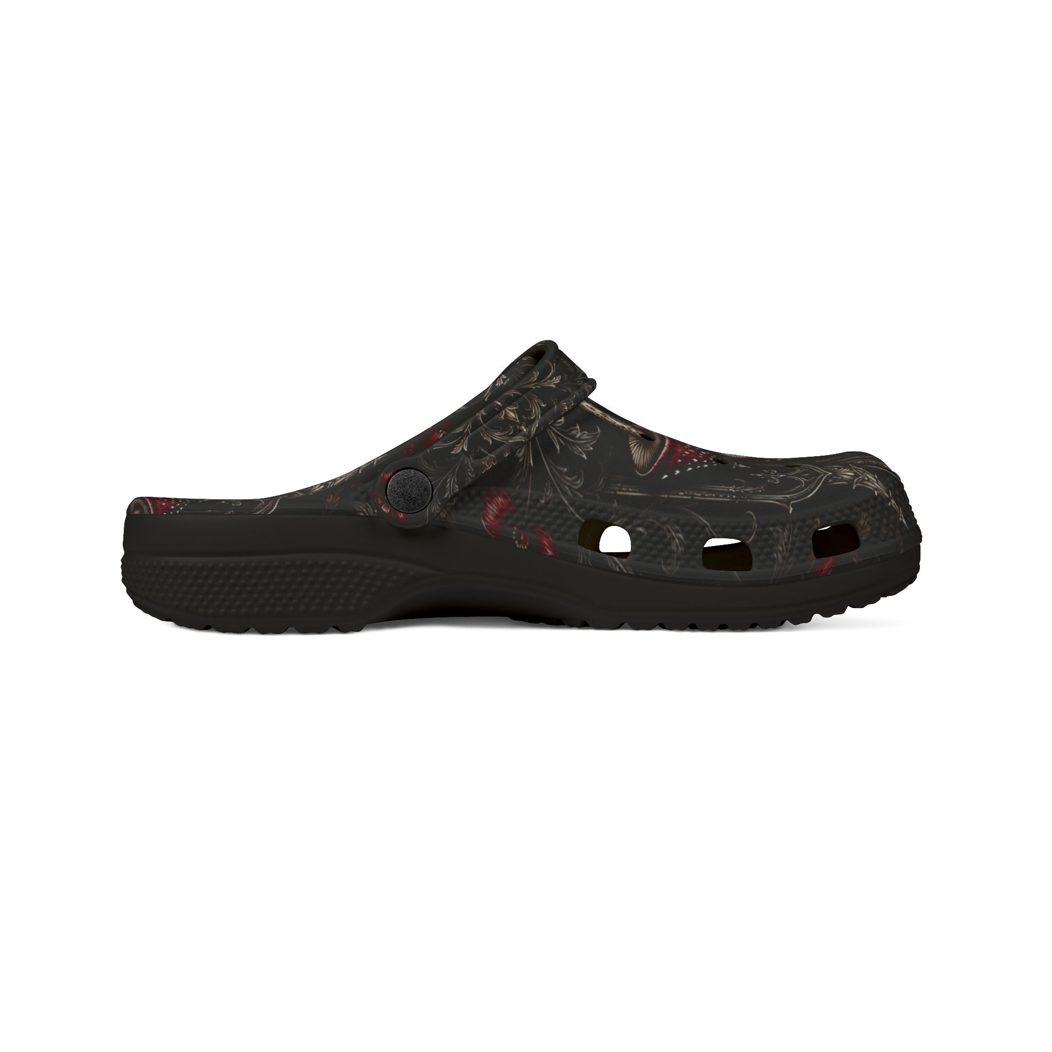 Clogs: Mushroom Garden EVA Foam Clogs — Whimsical Red Toadstool Print