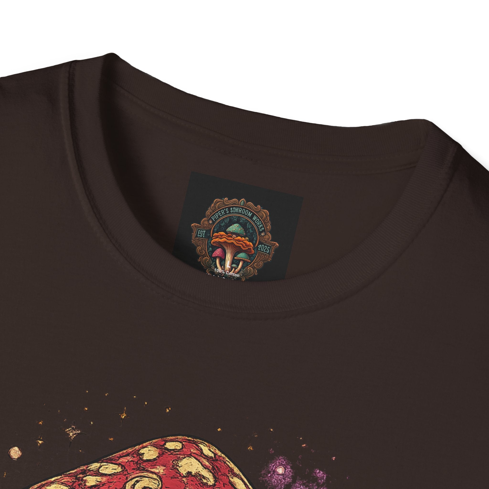 Psychedelic Mushroom Graphic T-Shirt — Red Amanita Illustration