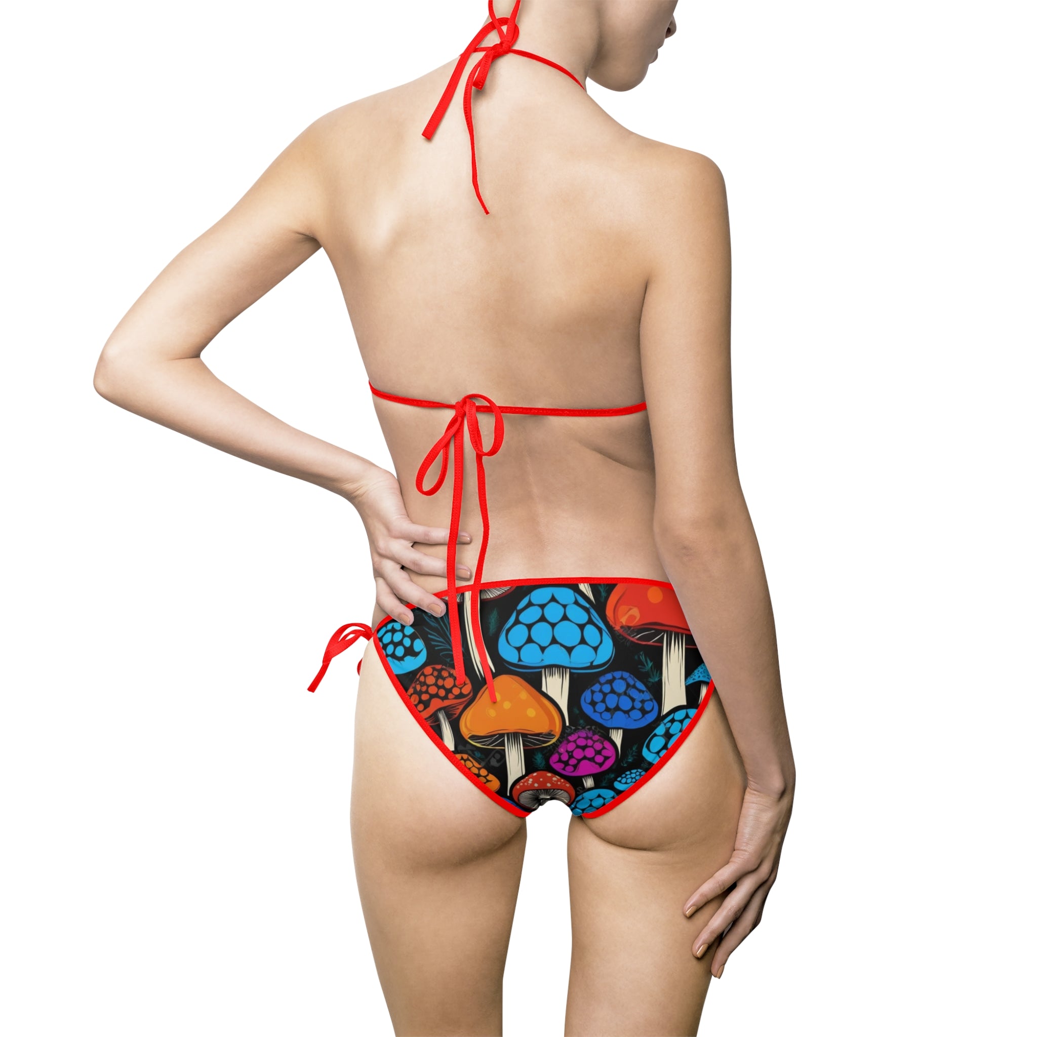 🍄 Bold Myco Babe Triangle Bikini – Dive into the Fungi Fantasy 🌈