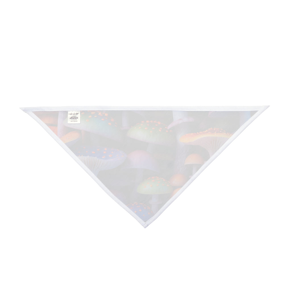 Pet Bandana: Mushroom Wonderland Pet Bandana — Colorful Psychedelic Mushroom Print for Dogs & Cats