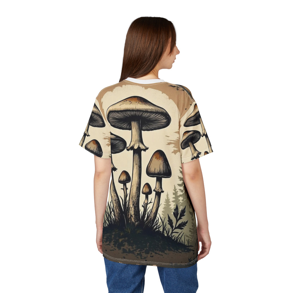 Psychedelic Mushroom All-Over Print T-Shirt – Woodland Fungi Graphic Tee