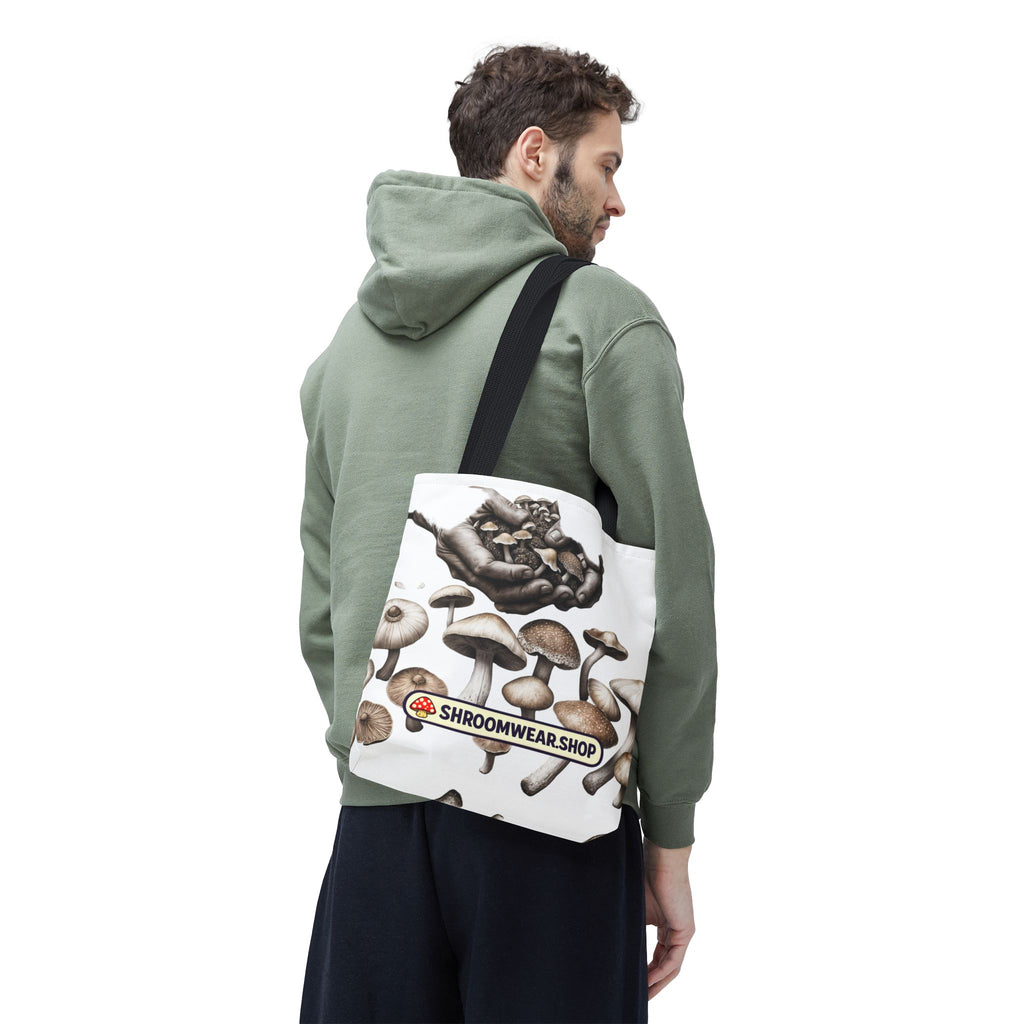 Tote Bag: Mushroom Tote Bag — Hand-Harvested Fungi Illustration Tote