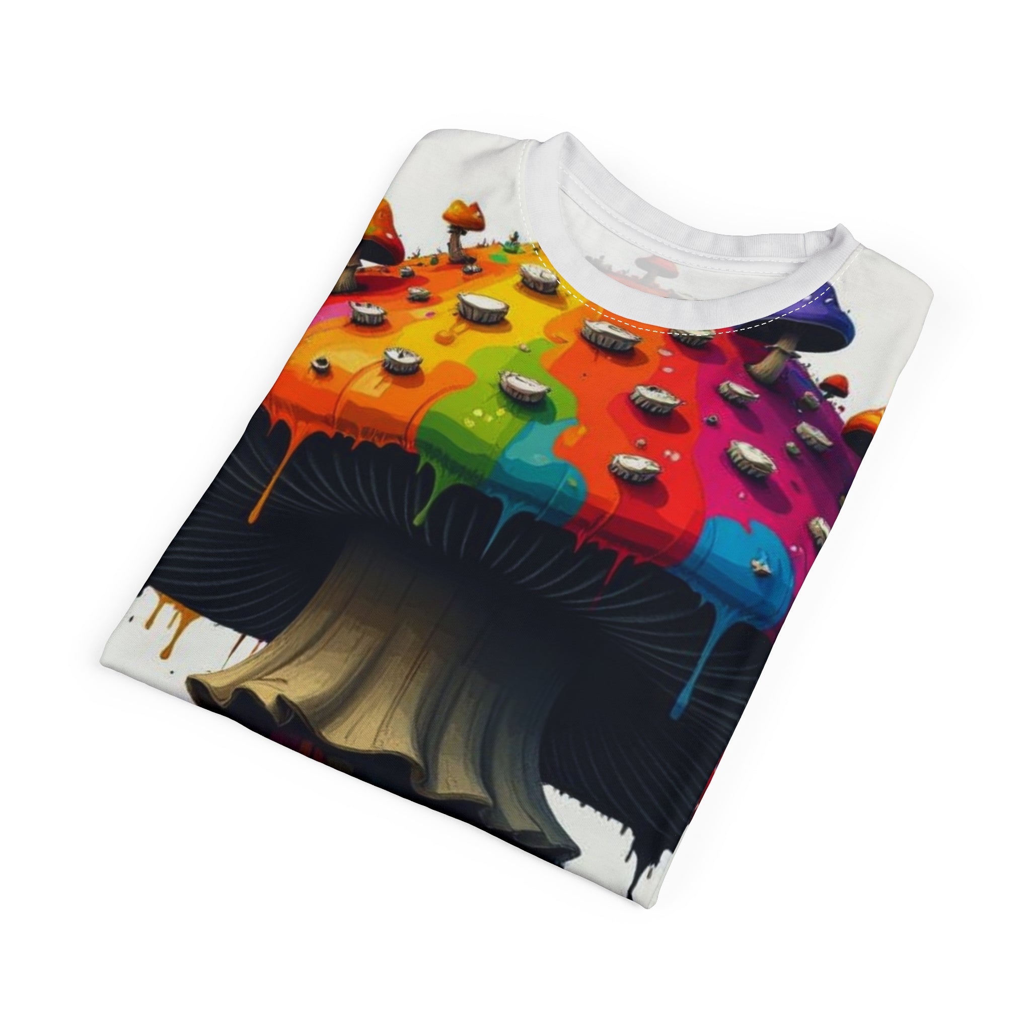 Psychedelic Rainbow Mushroom Tee — All-Over Print