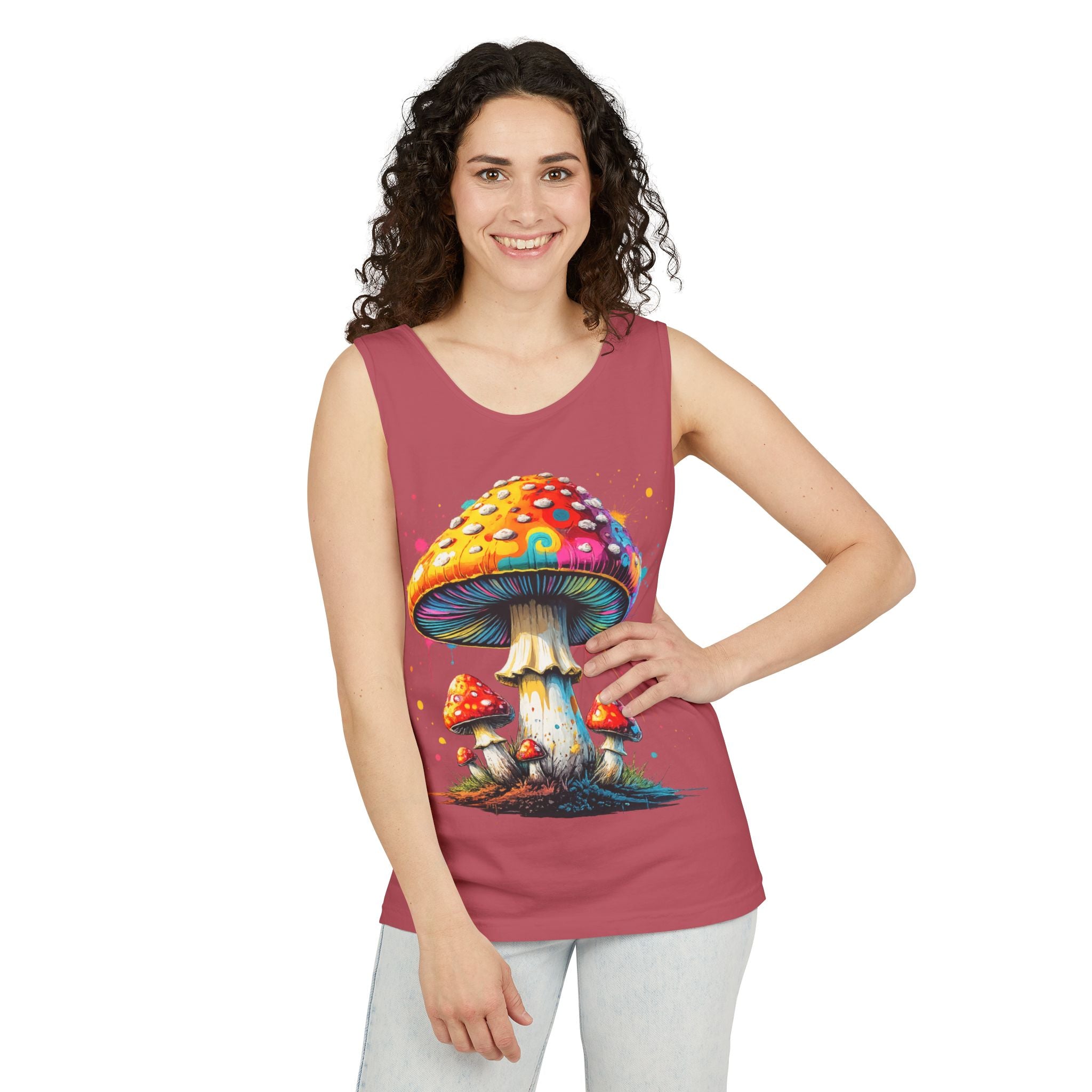 Mushroom Graphic Tank Top — Colorful Psychedelic Fungi Design