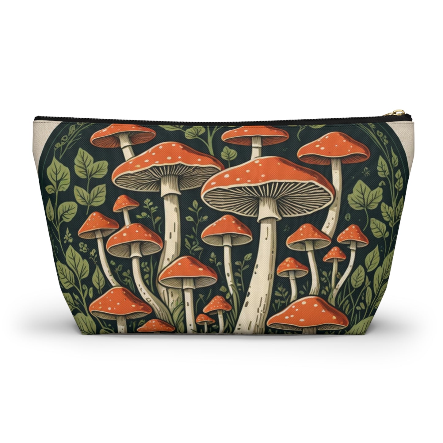 🍄 "Forest Keeper" Zipper Pouch – Where Earthy Elegance Meets Everyday Magic  Carry the forest with you—wherever you roam.
