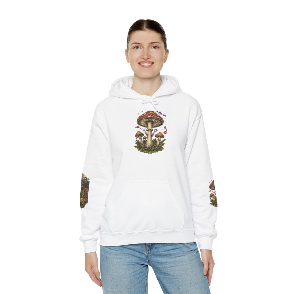 Mushroom Forest Hooded Sweatshirt — Portland Nature Graphic Hoodie