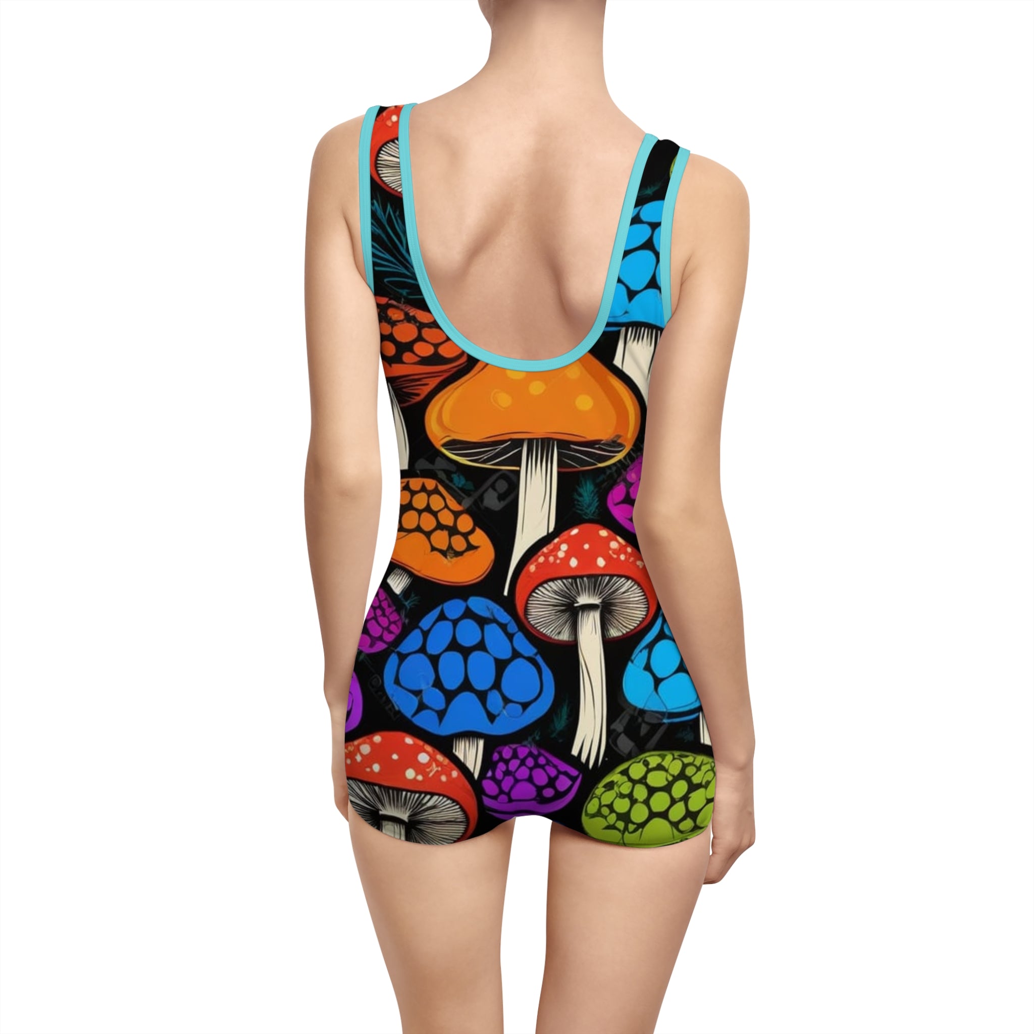 🍄 Myco Pop One-Piece Romper Swimsuit – Color Outside the Tide 🌈