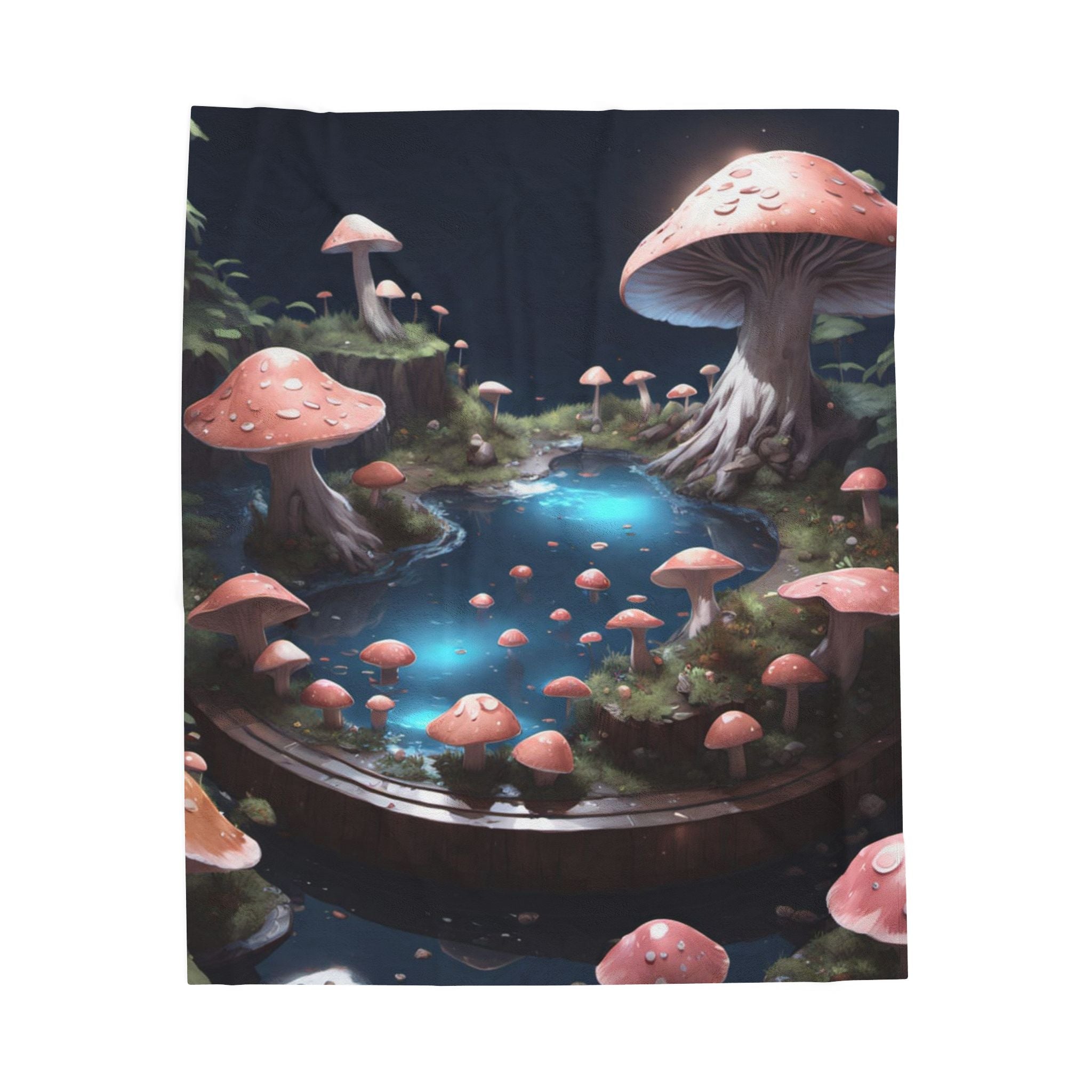 🧚‍♂️ Enchanted Fungi Forest Microfiber Blanket – Where Magic Meets Softness 🍄💧