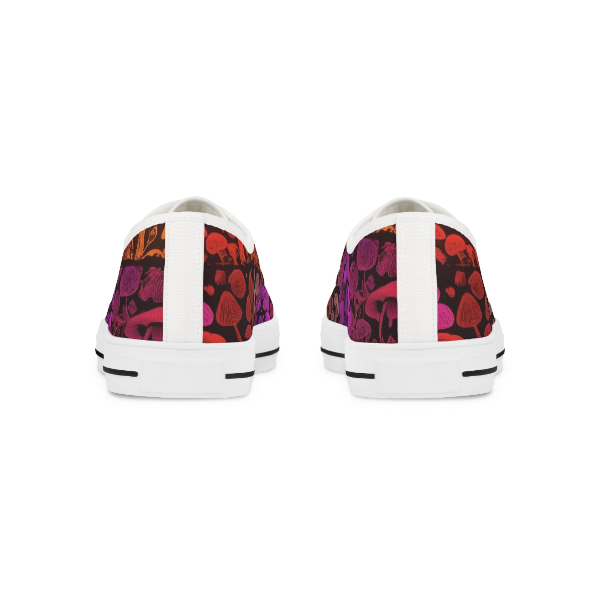 Men's Low Top Sneakers — Colorful Floral Stripe Skate Shoes