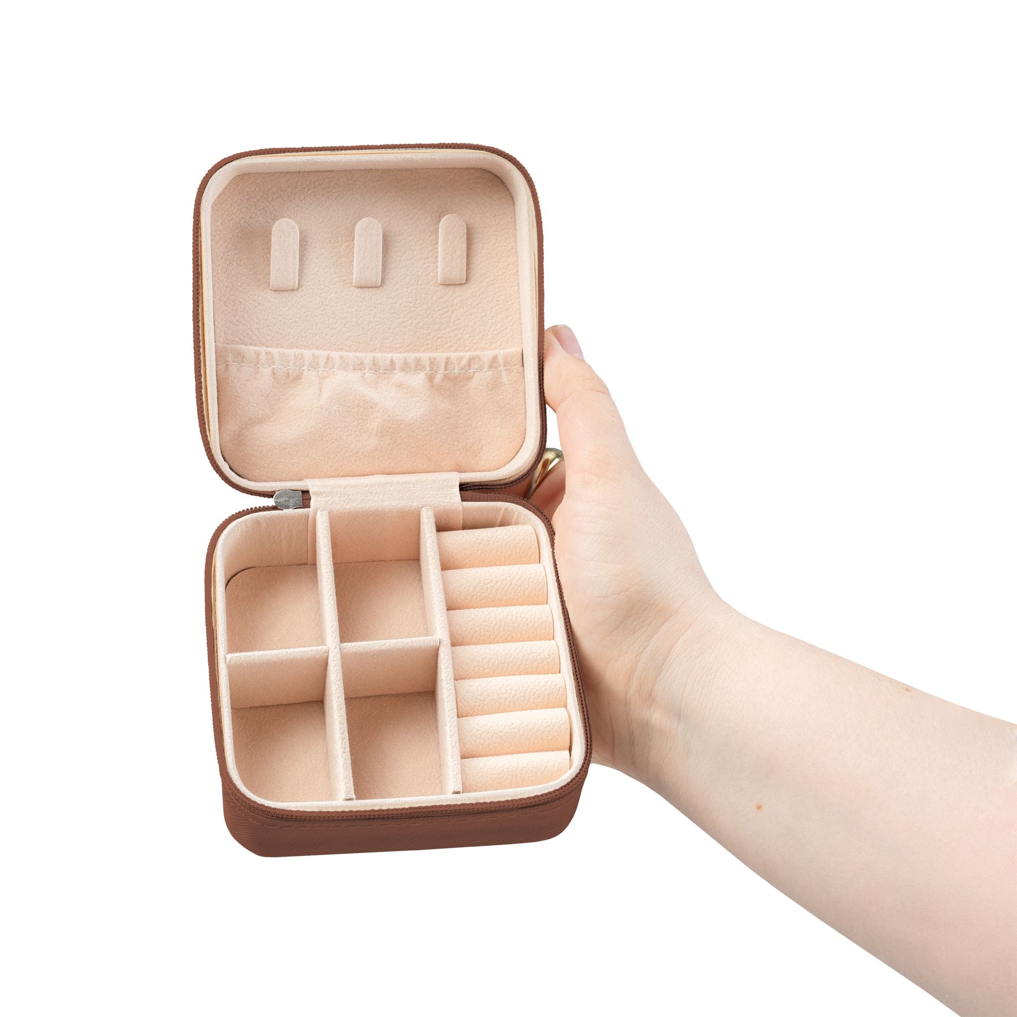 Mushroom Garden Jewelry Travel Case – Compact Velvet-Lined Organizer