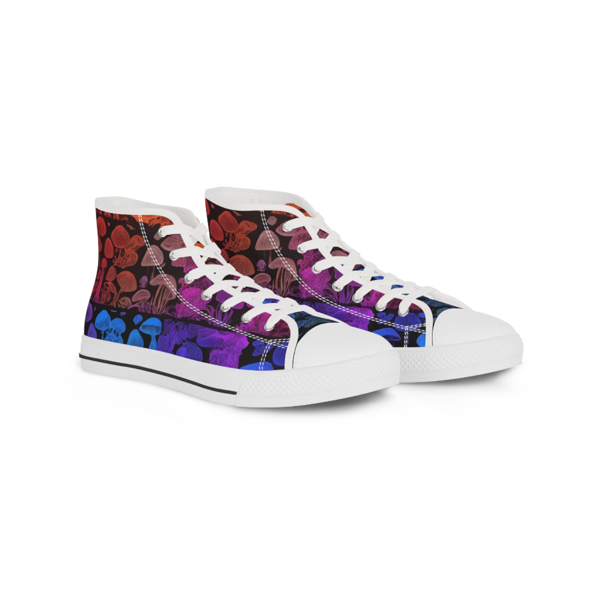 High Top Sneakers – Colorful Floral Gradient Print