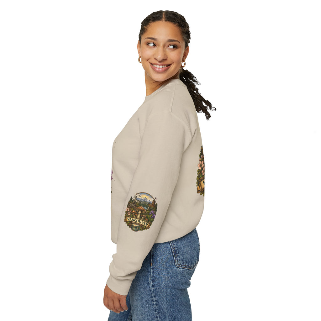 Mushroom Vancouver Crewneck Sweatshirt — Scenic Pacific Northwest Fungi Design