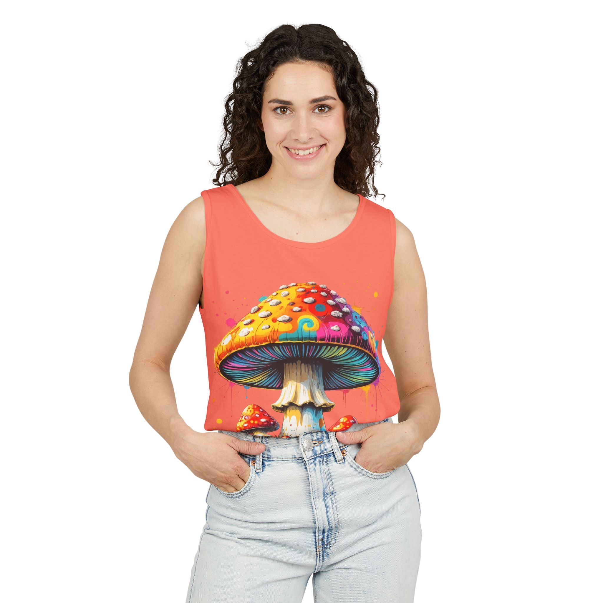 Mushroom Graphic Tank Top — Colorful Psychedelic Fungi Design