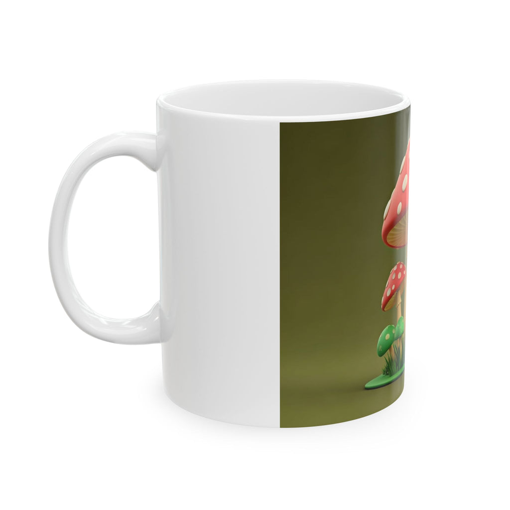 Mug: Toadstool Mushroom Ceramic Mug — Cute Red Polka Dot Mushroom Coffee Cup (11oz/15oz)