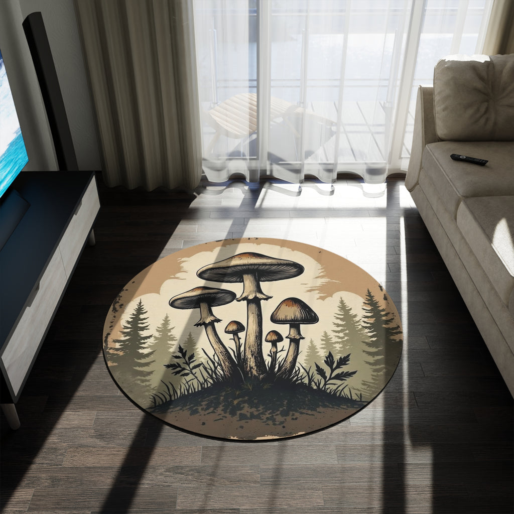 Round Rug: Mushroom Forest Round Rug