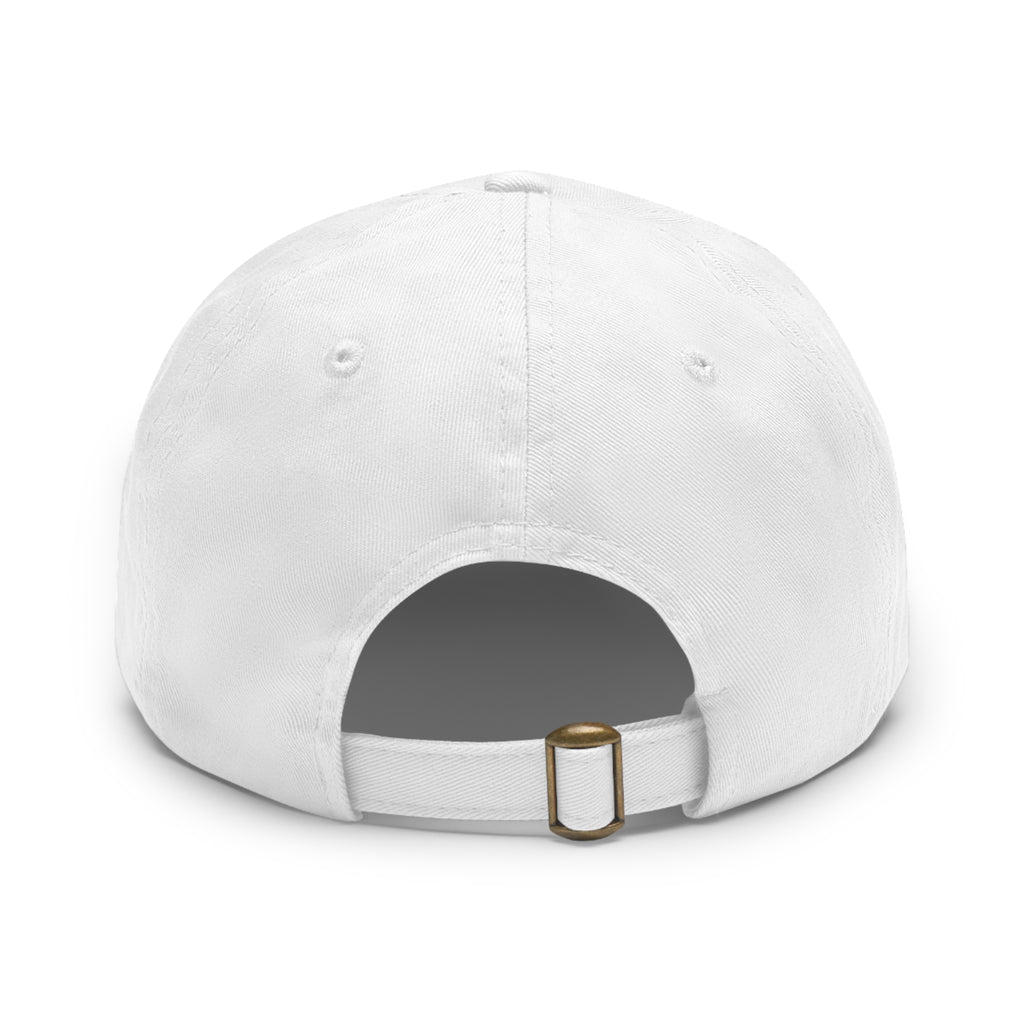 Mushroom Patch Dad Hat — Colorful Psychedelic Fungi Leather Patch Cap