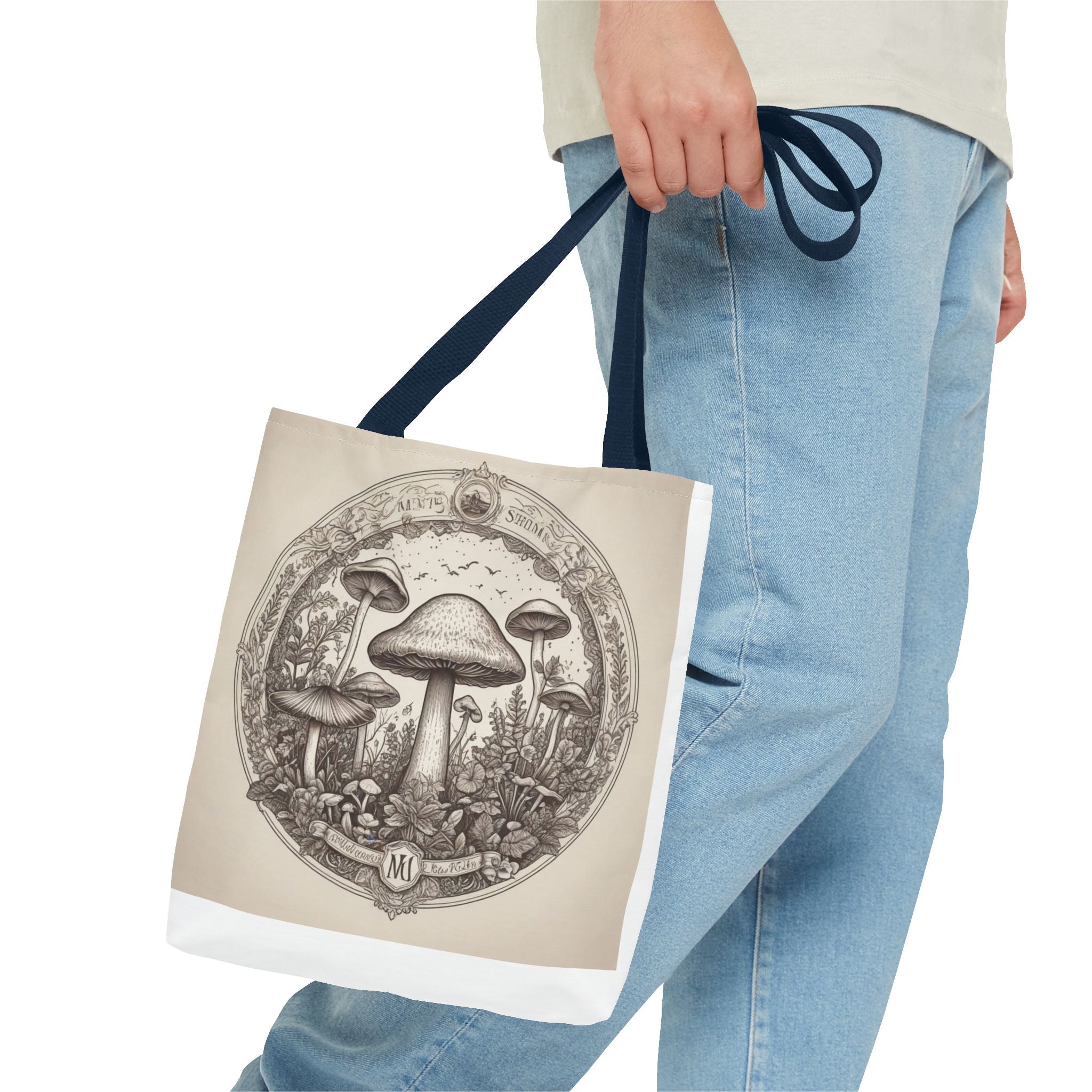 👜 Mystic Shroom Circle Tote Bag – Where Art Nouveau Meets Nature 🍄