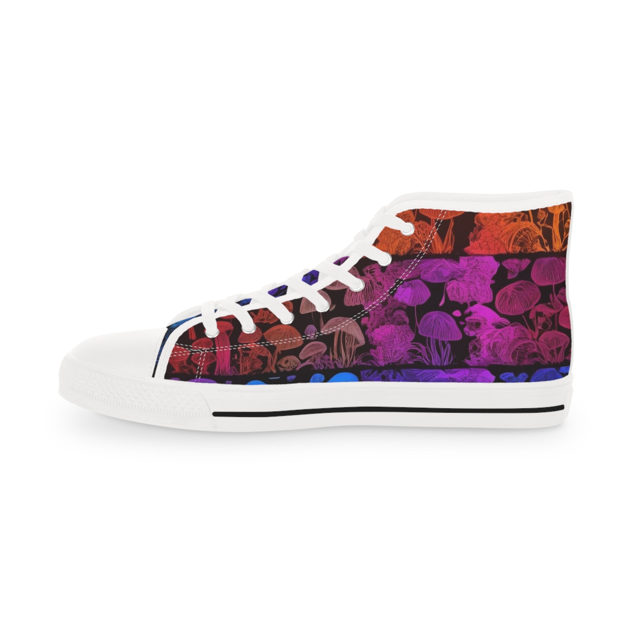 High Top Sneakers – Colorful Floral Gradient Print