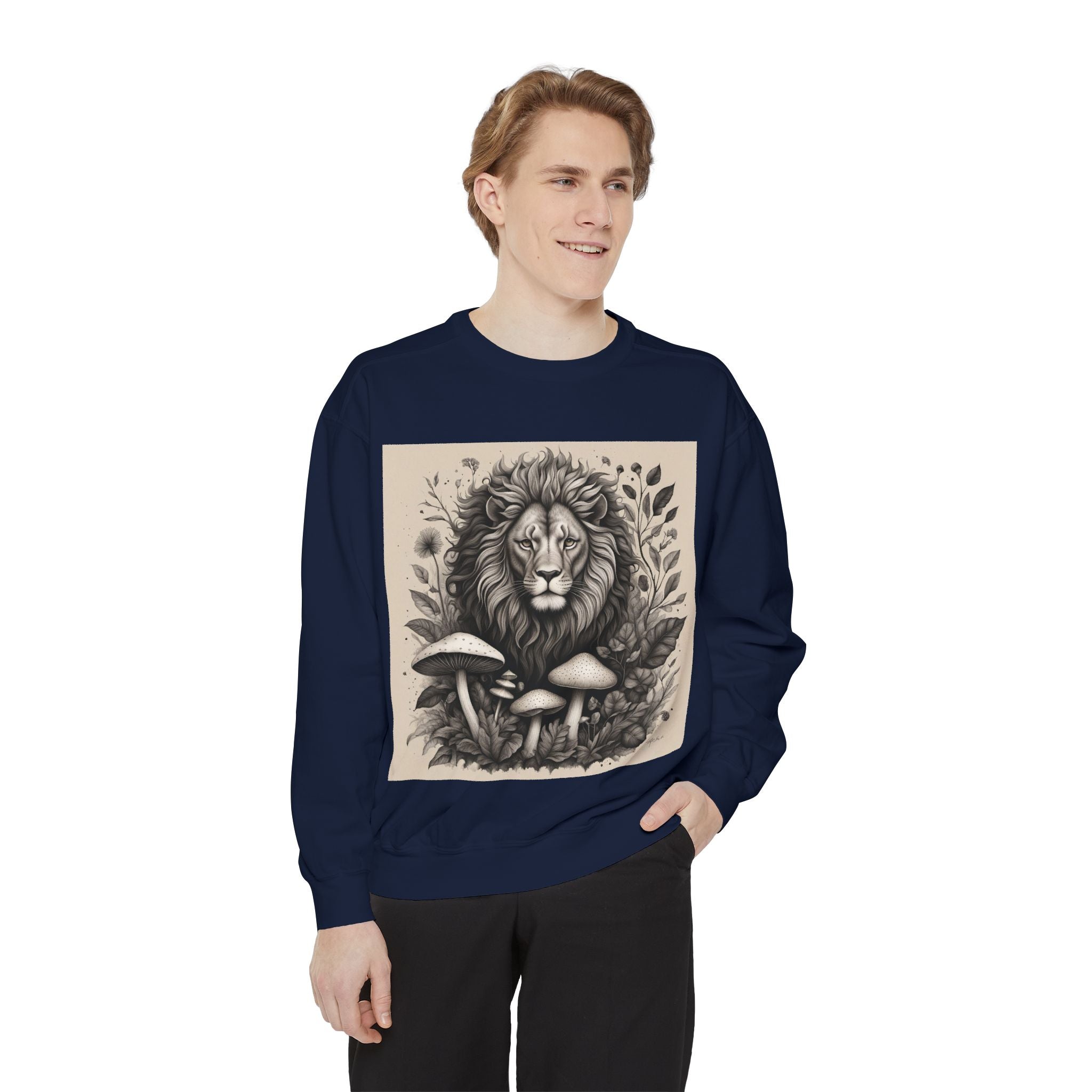 🦁 Lionheart & Shrooms Sweatshirt – Wear the Wild Within 🍄