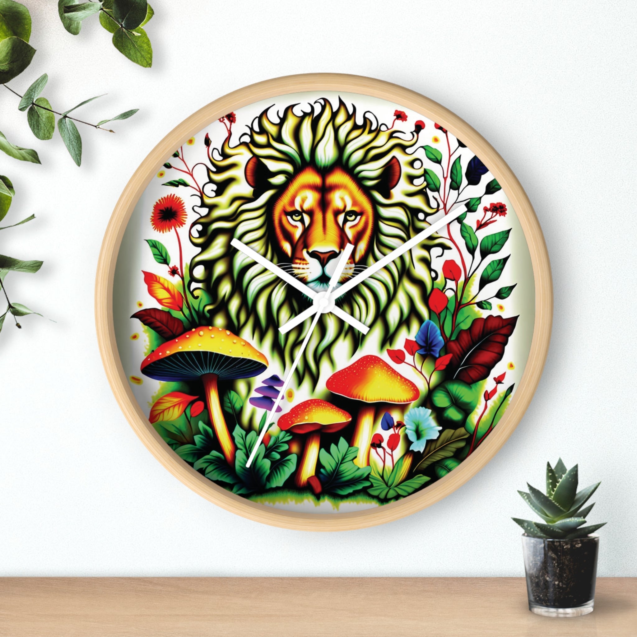 🌿🦁 King of the Forest Mushroom Clock 🍄🌟