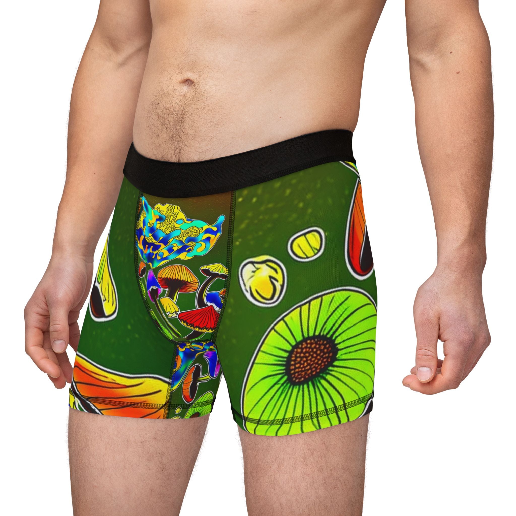 Mushroom Pattern Men’s Boxers — Colorful Psychedelic Fungi Print