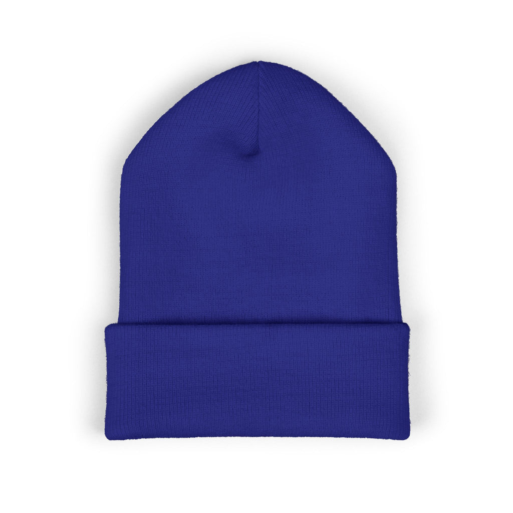 Beanie: Embroidered Colorful Mushroom Beanie — Cute Cuffed Knit Hat