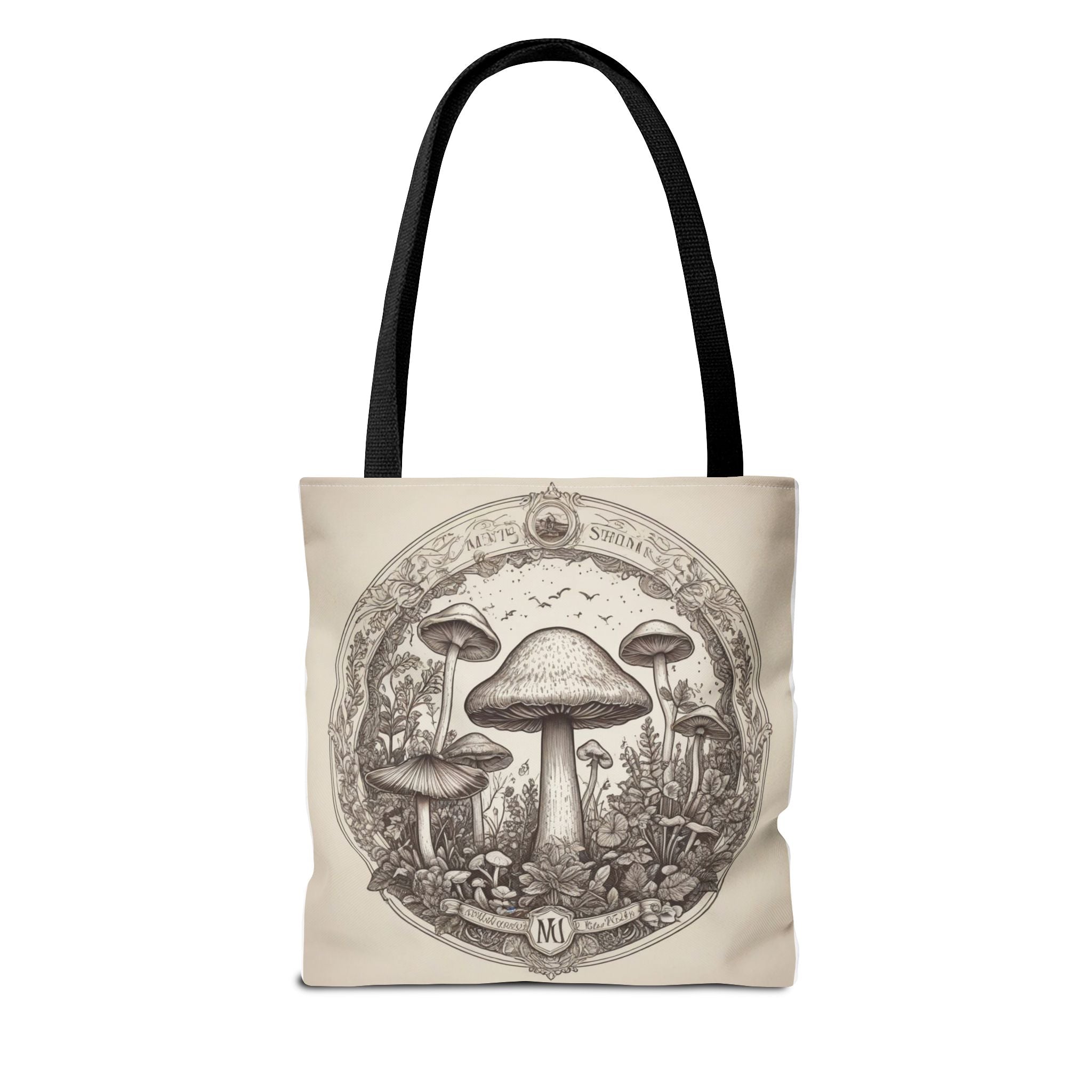 👜 Mystic Shroom Circle Tote Bag – Where Art Nouveau Meets Nature 🍄