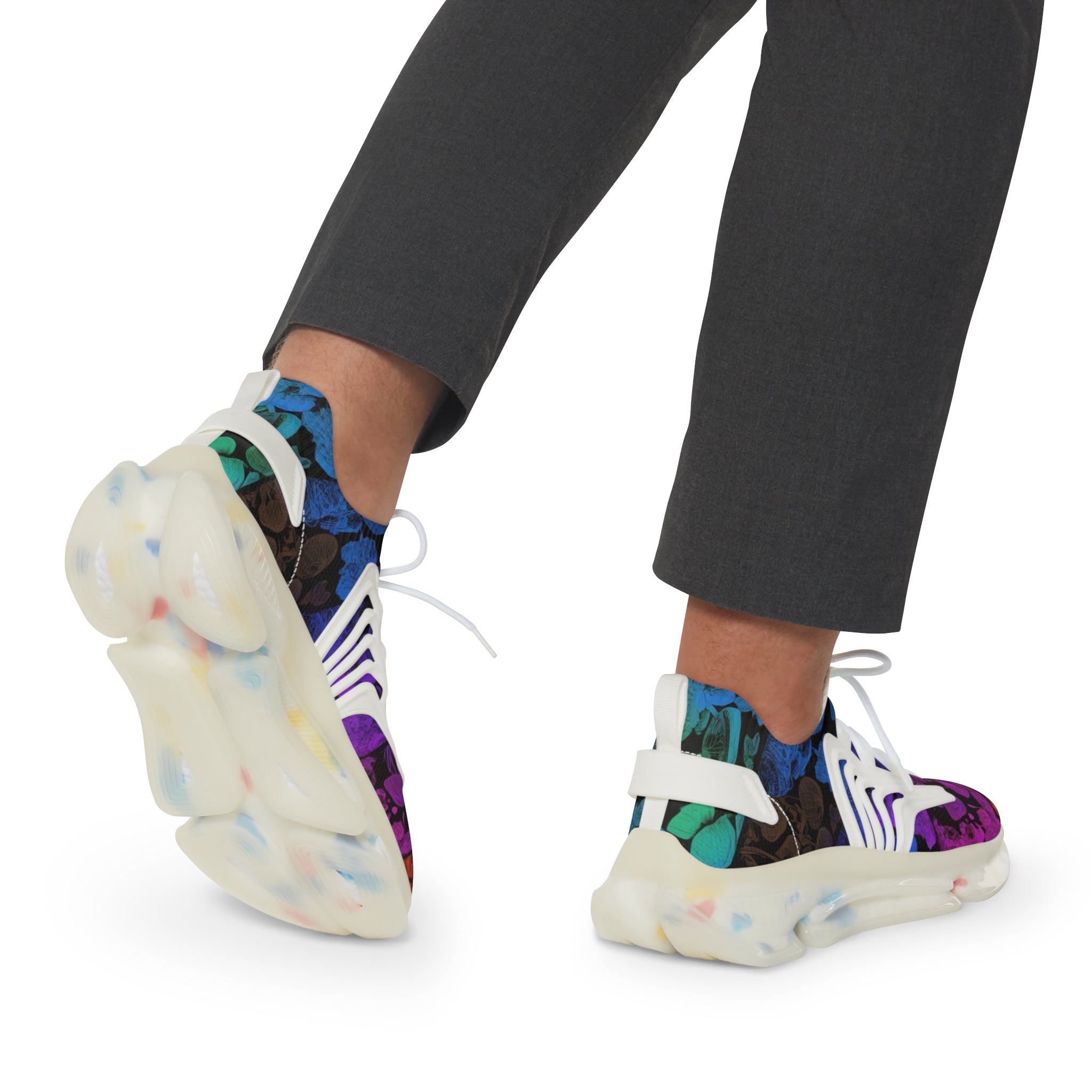 Colorful Tie-Dye Mesh Sneakers — Men's Athletic Fashion Shoes