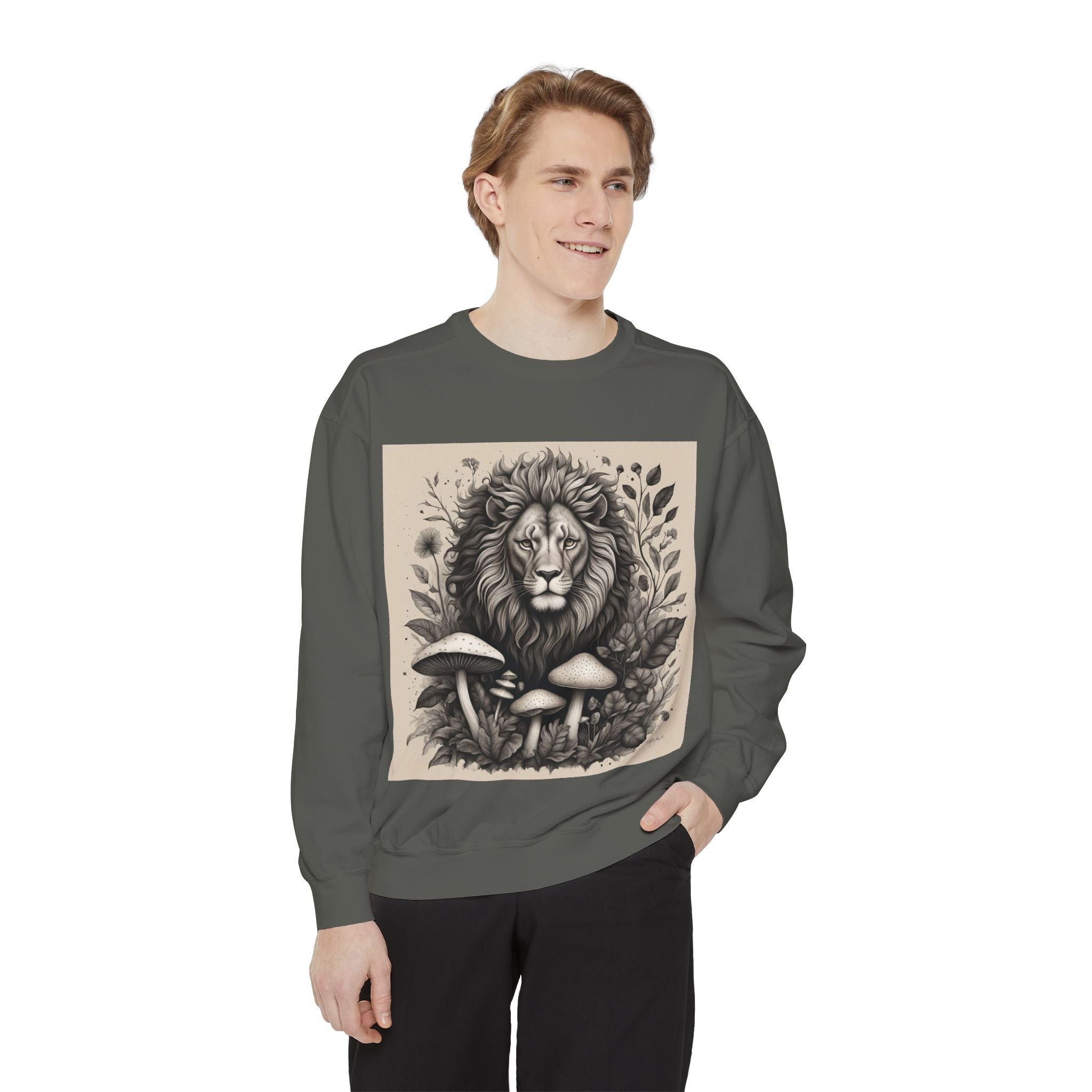 🦁 Lionheart & Shrooms Sweatshirt – Wear the Wild Within 🍄