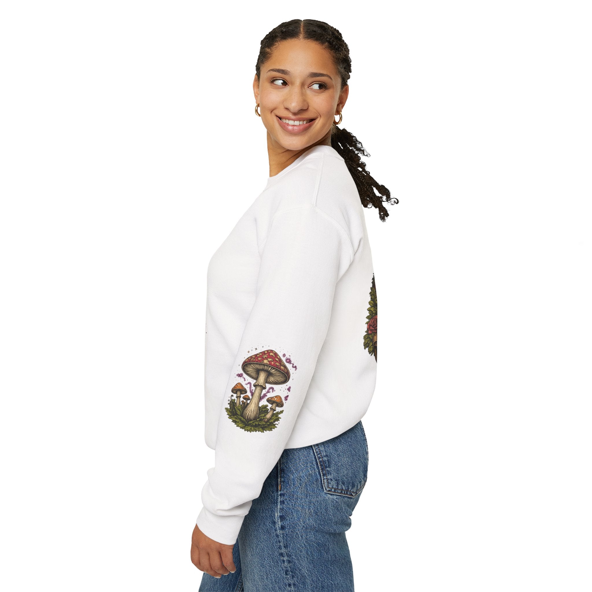 Mushroom Crewneck Sweatshirt — Portland Vintage Psychedelic Fungi Graphic