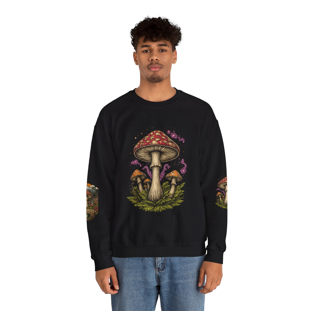 Mushroom Crewneck Sweatshirt — Portland Vintage Psychedelic Fungi Graphic
