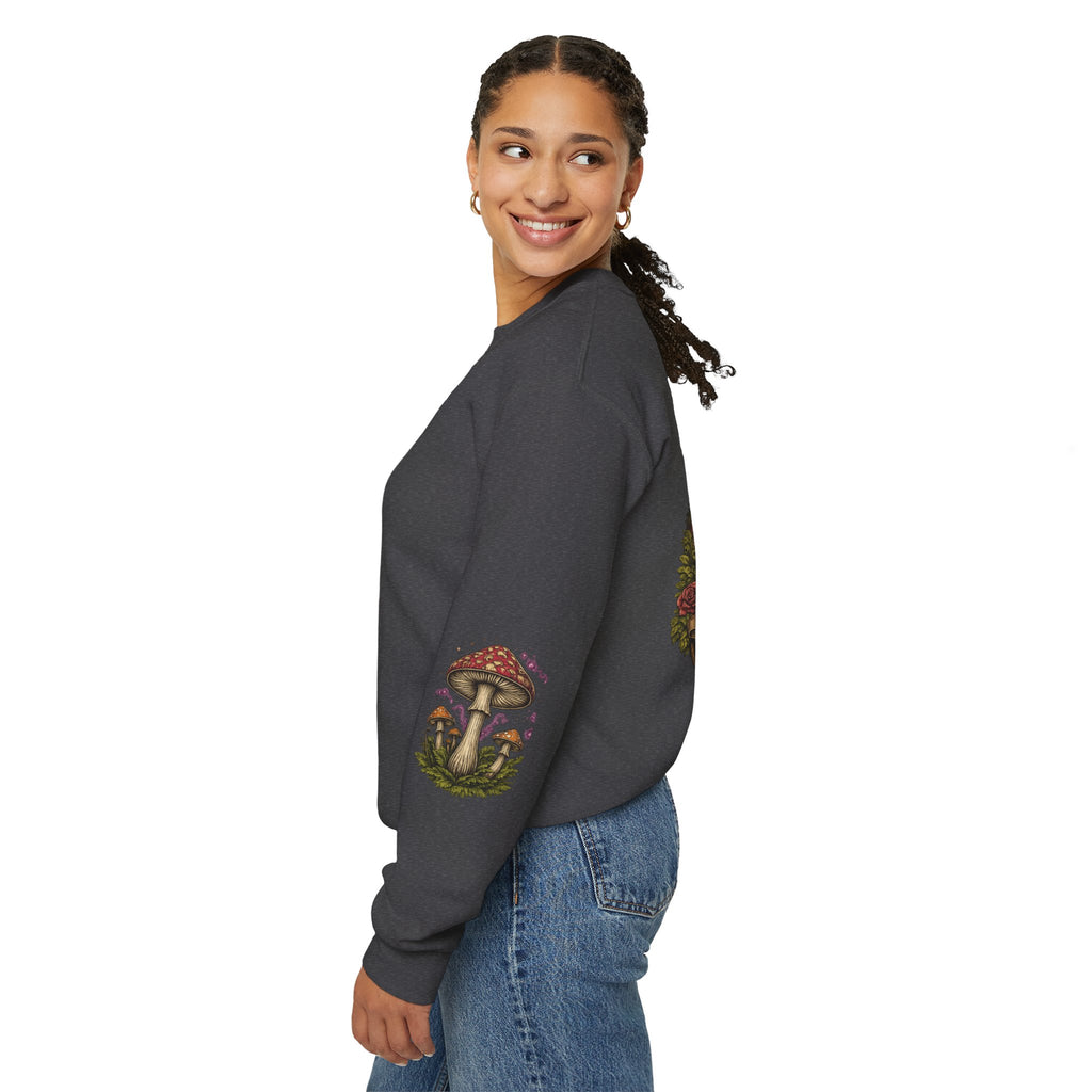 Mushroom Crewneck Sweatshirt — Portland Vintage Psychedelic Fungi Graphic