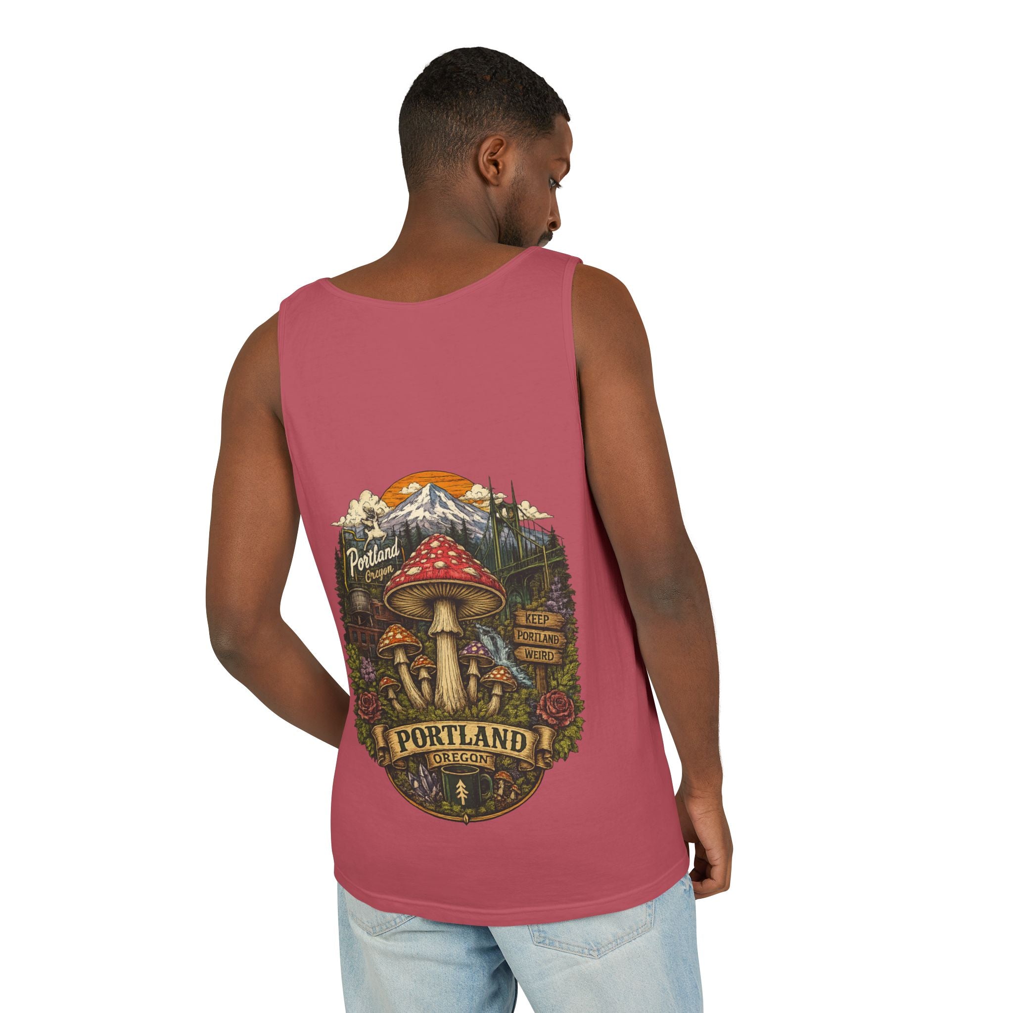 Mushroom Graphic Tank Top — Colorful Psychedelic Fungi Design