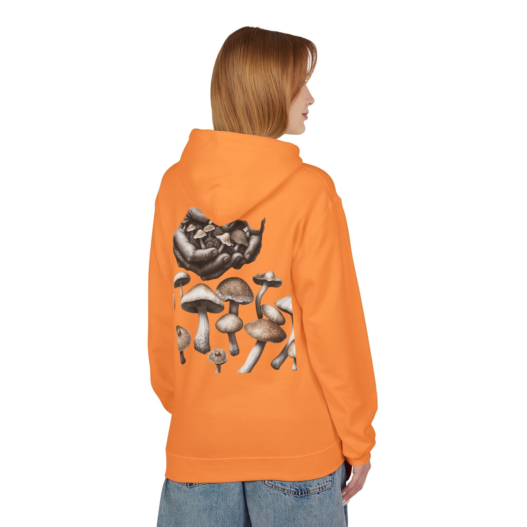 Mushroom Art Hoodie — Botanical Foraging Graphic Pullover