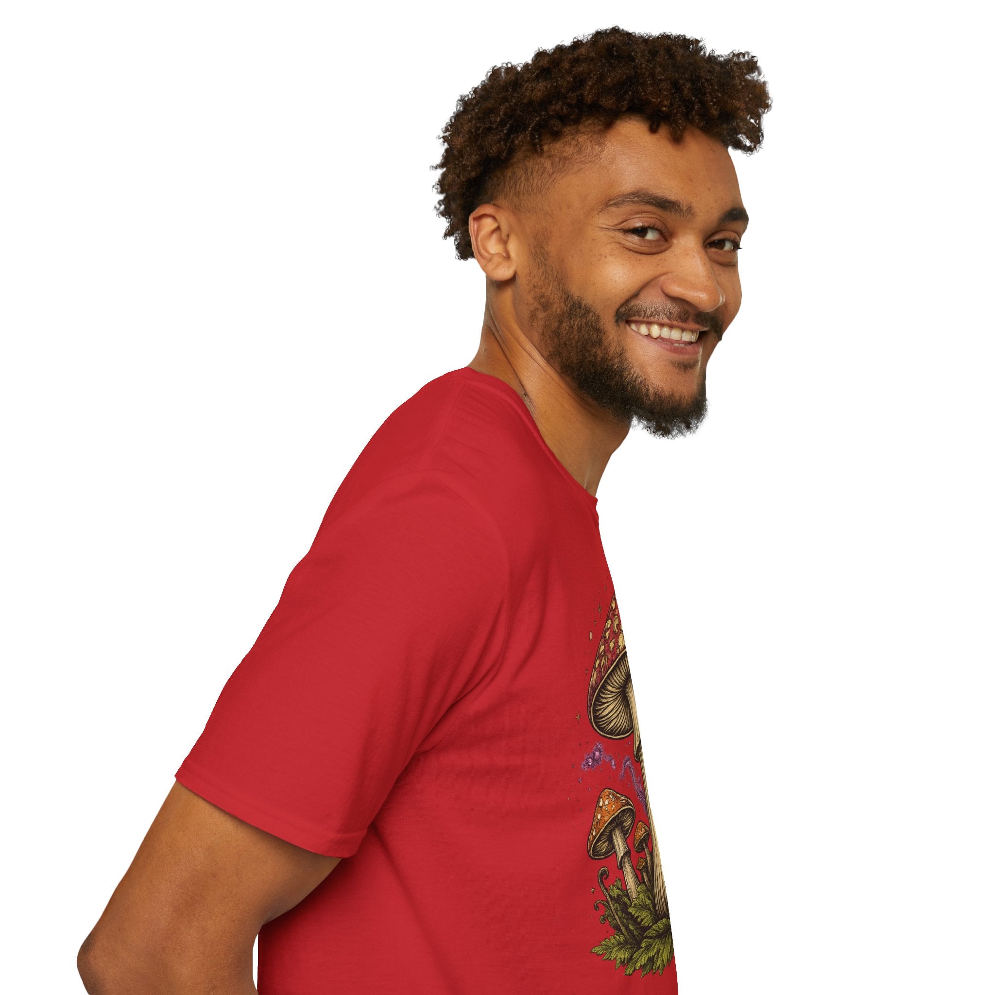Mushroom Illustration T-Shirt – Vintage Red Toadstool Graphic
