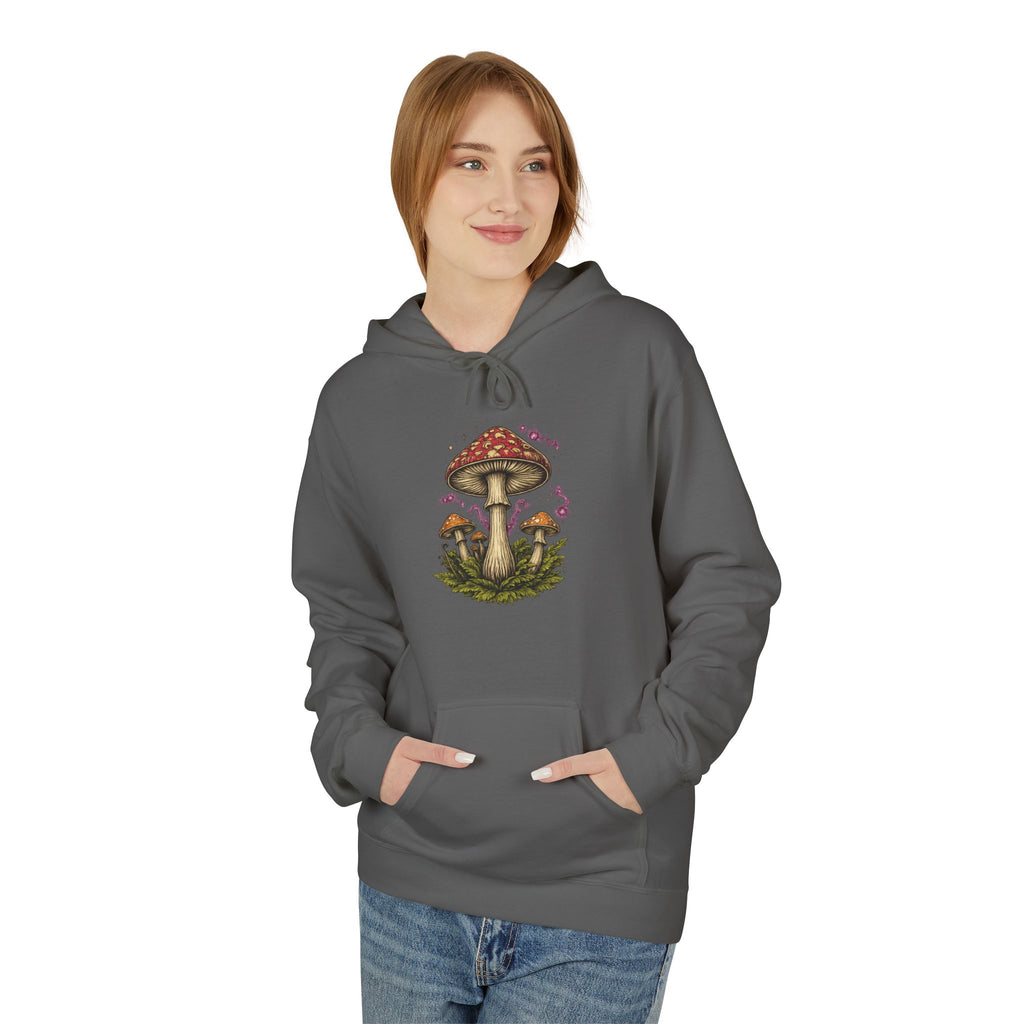 Mushroom Art Hoodie — Botanical Foraging Graphic Pullover