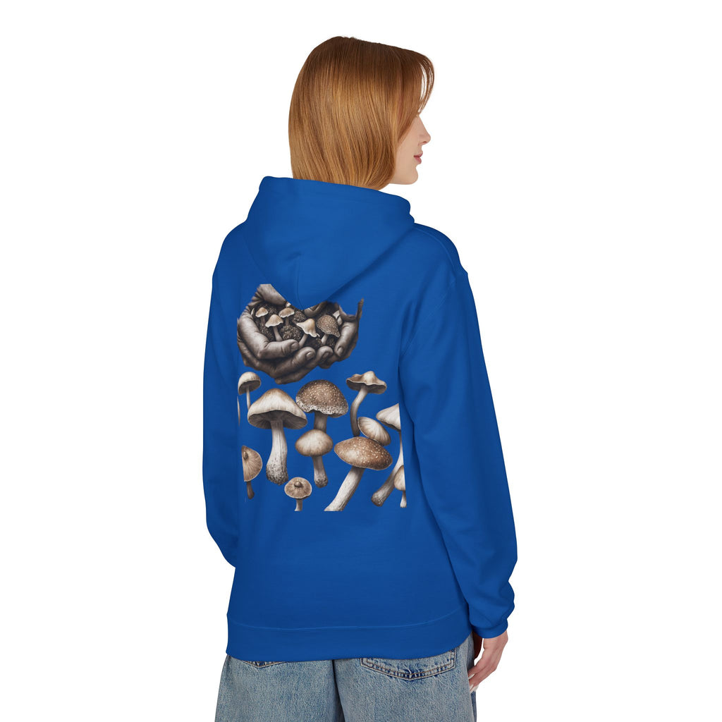 Mushroom Art Hoodie — Botanical Foraging Graphic Pullover