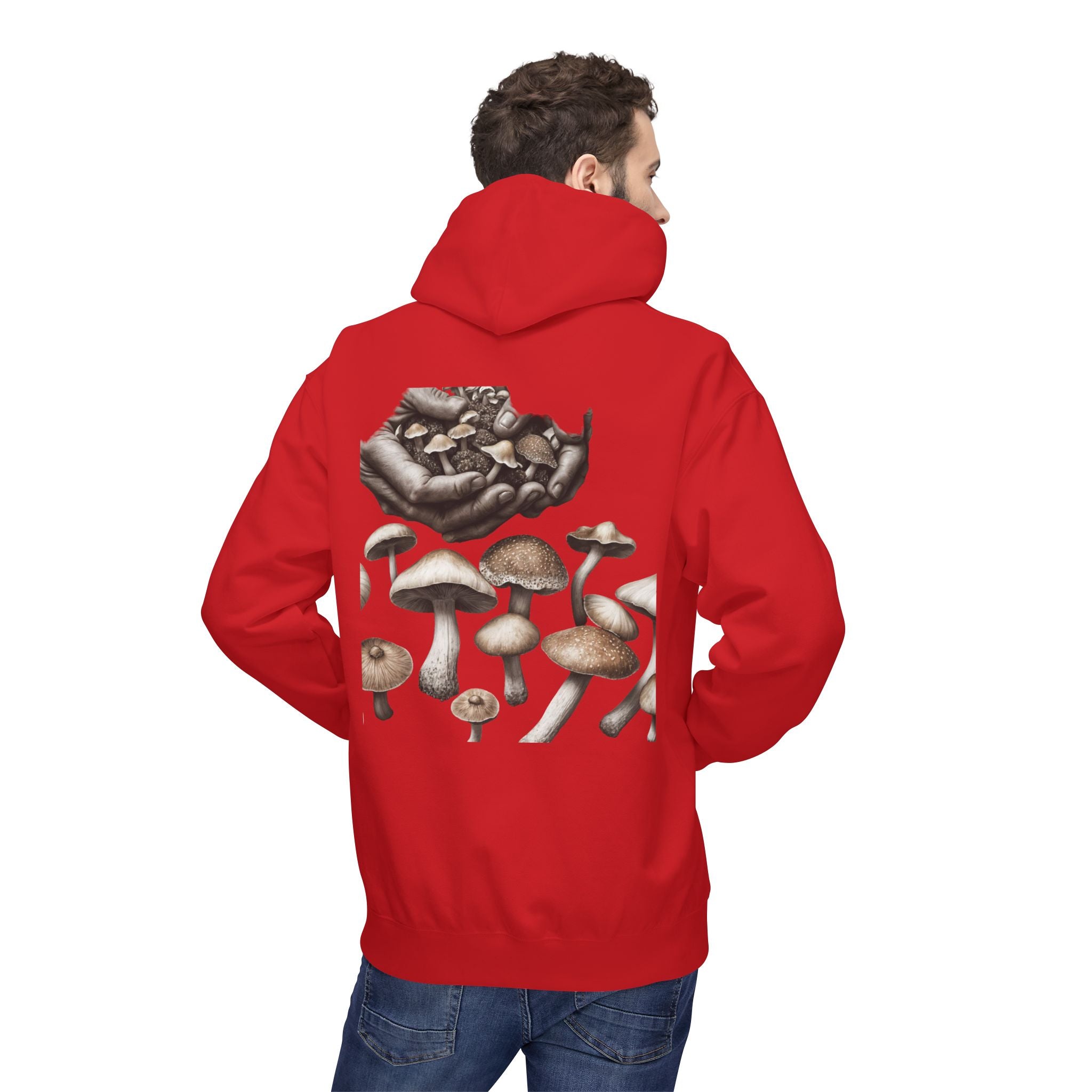 Mushroom Art Hoodie — Botanical Foraging Graphic Pullover