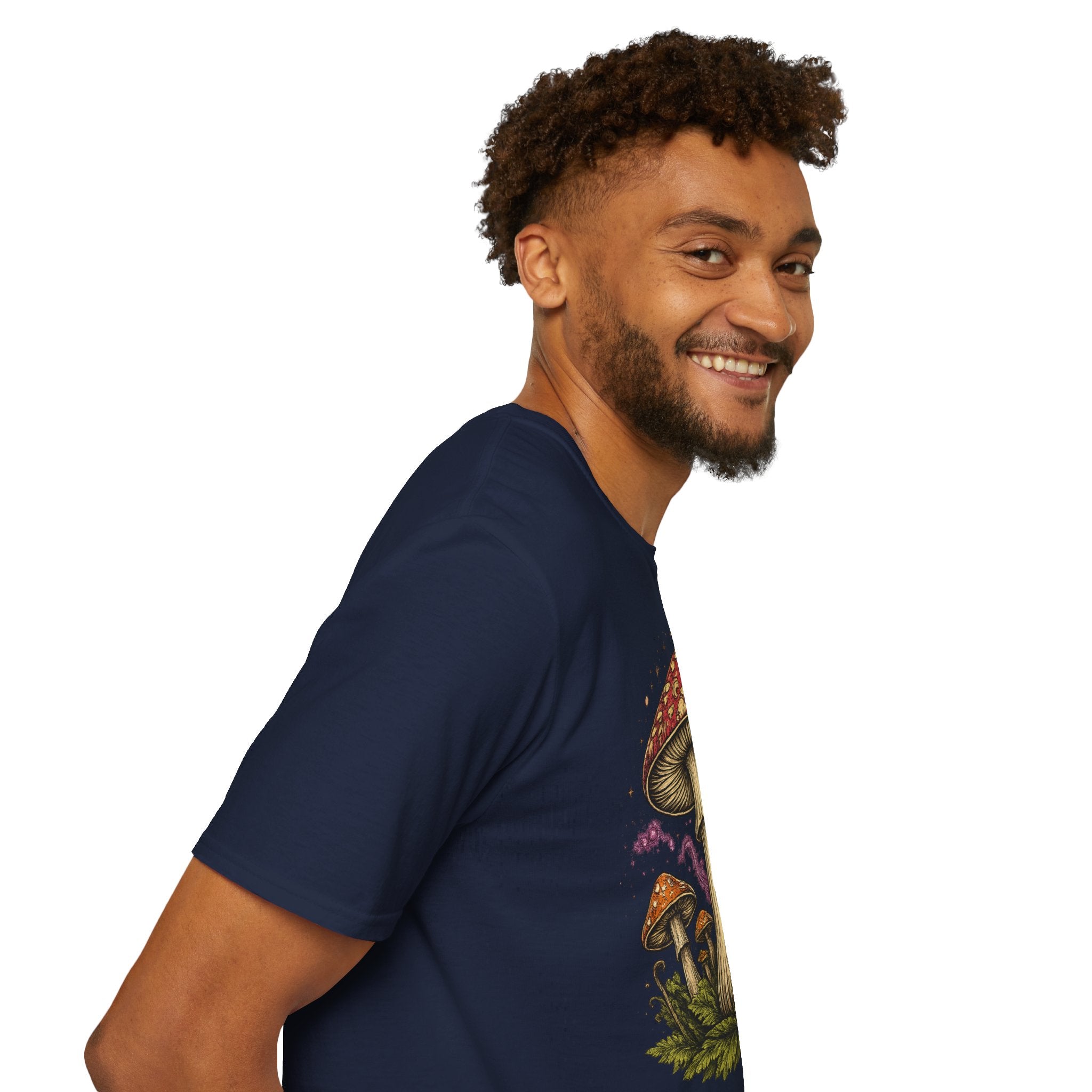Psychedelic Mushroom Graphic T-Shirt — Red Amanita Illustration