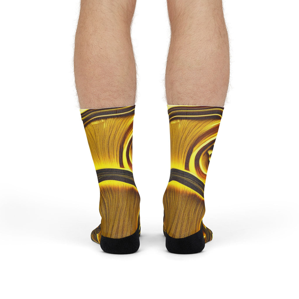 Crew Socks: Golden Mushroom Art Crew Socks